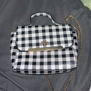 Black and white crossbody bag small